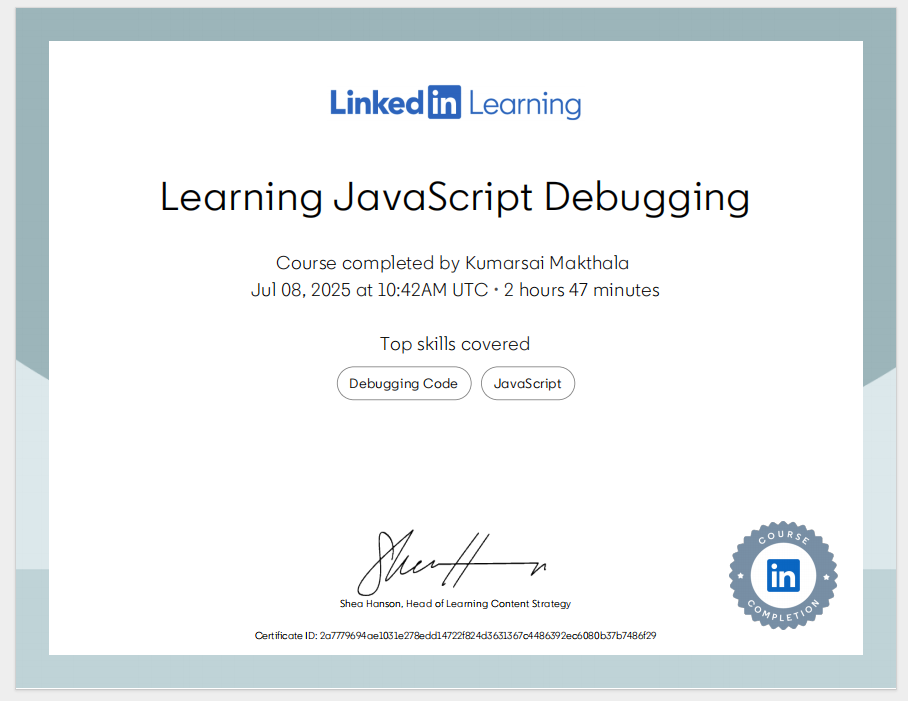 LinkedIn Certificate